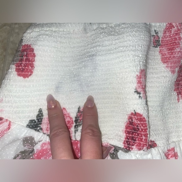 LoveShackFancy Aldana Smocked Floral White and Paradise Pink Mini Skirt 🌸 Small - Picture 14 of 16